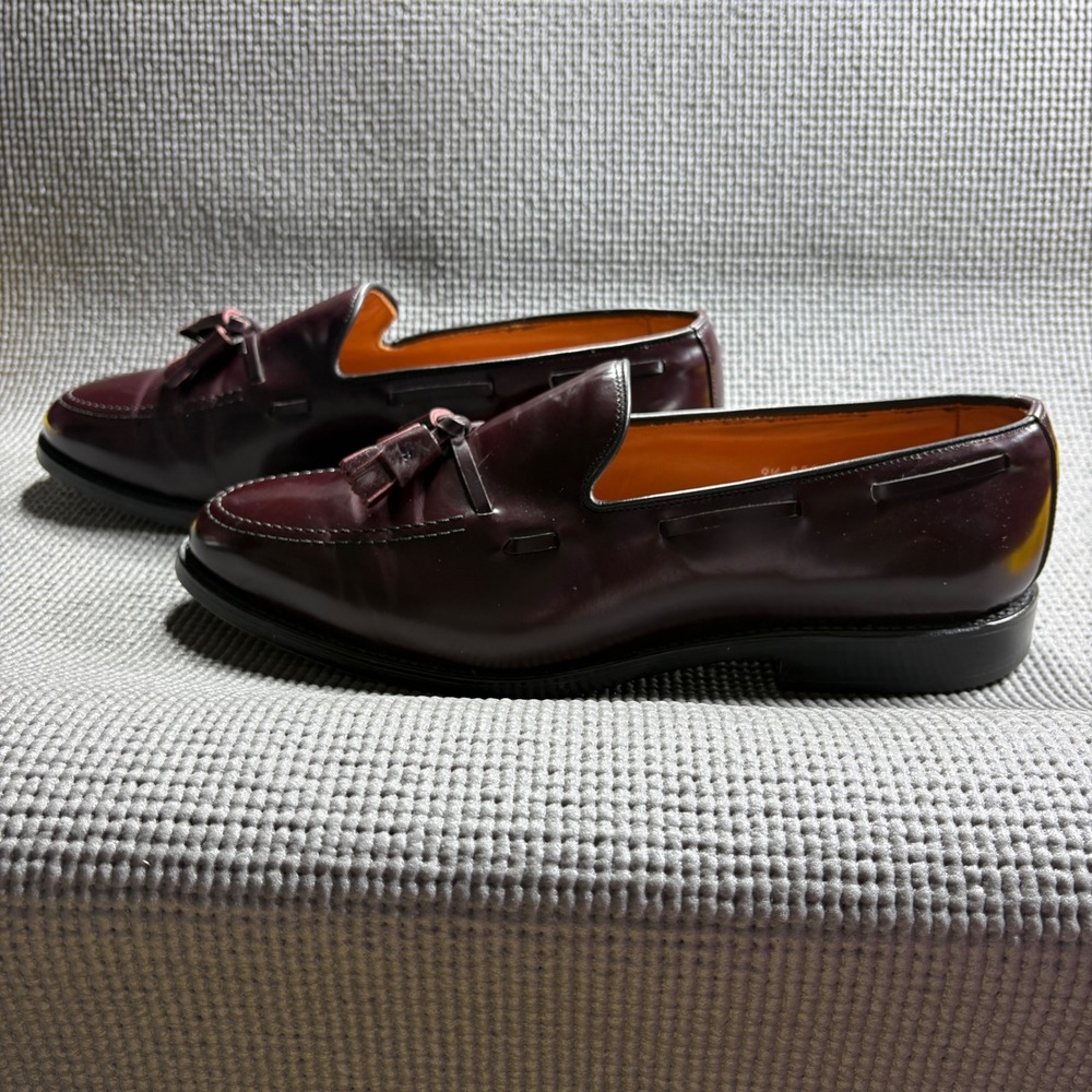 Allen Edmonds Loafers Mens 9.5 Burgundy Grayson 8207 Tassel Leather Dress Shoes